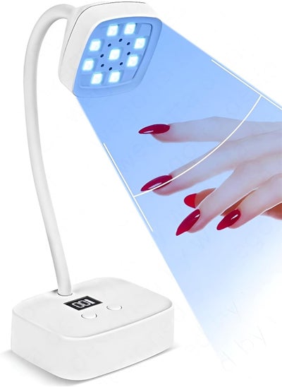 Buy UV LED Nail Lamp - 27W Portable Nail Dryer with 9 LED Bulbs, Rechargeable Nail Dryer with Smart Sensor and Digital Display, Perfect for Home Salon with Timers for Gel and Acrylic Nails in Egypt