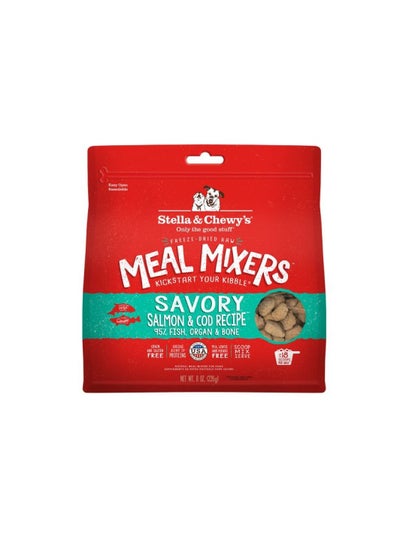 Buy Raw Meal Mixers Dog Food Topper Savory Salmon & Cod Recipe Dog Freez Dried Food 8oz in UAE