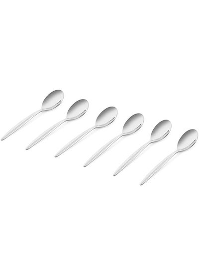 Buy Vexana 6-Piece Coffee Spoon Set, Silver - 10.5 cm in UAE