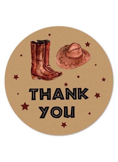 Buy Cowboy Boots Thank You Stickers 2 Inch Boy Western Birthday Baby Shower Party Favor Labels 40Pack in UAE