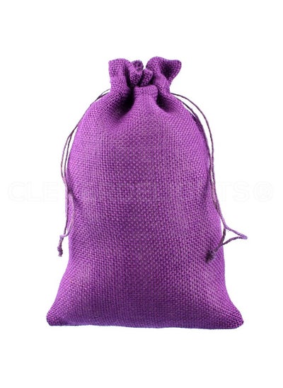 Buy Purple Burlap Bags 8 X 12 25 Pack Natural Jute Burlap Drawstring Pouch Bag in UAE