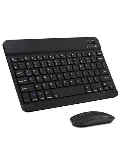 Buy Arabic and English Bluetooth Keyboard and Mouse Combo Ultra Slim Portable Compact Wireless Mouse Keyboard Set for IOS Android Windows Tablet Phone iPhone iPad Pro Air Mini in UAE