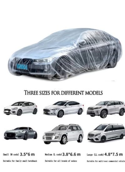 Buy Disposable Car Cover,3 Sizes, Outdoor Cover Dust Proof & Water Proof, up Transparent Waterproof, High-quality, size:M. in UAE