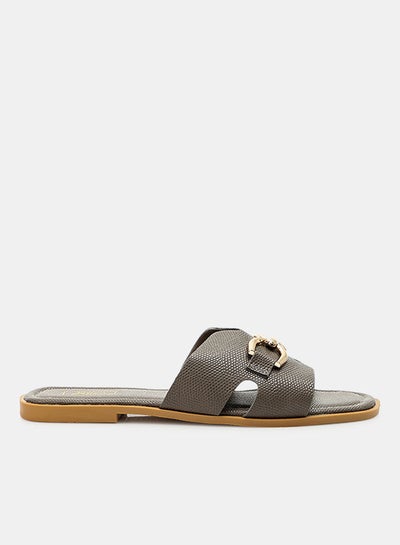 Buy Textured Flat Sandals in Egypt