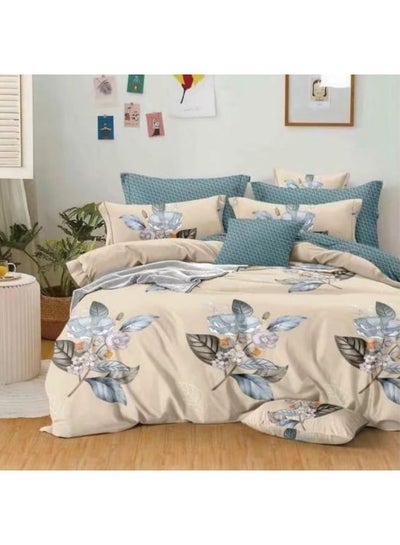 Buy King Size Duvet Cover Set 6 Pieces (4 Pillowcases,1 Duvet Cover & 1 Fitted Sheet) Luxury Soft Bedding Set Cozy Cotton Duvet Cover Set (King Size, 200x200+30CM) in UAE