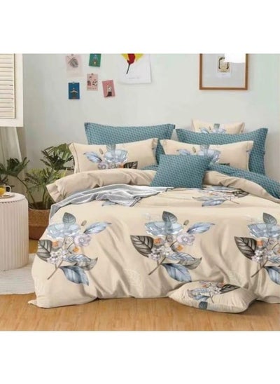 اشتري King Size Duvet Cover Set 6 Pieces (4 Pillowcases,1 Duvet Cover & 1 Fitted Sheet) Luxury Soft Bedding Set Cozy Cotton Duvet Cover Set (King Size, 200x200+30CM) في الامارات