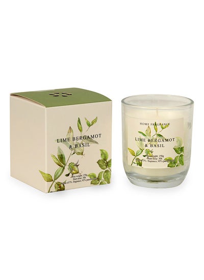 اشتري Tuo Lime & Bergamot Basil Jar Candle, Natural - 158g في الامارات