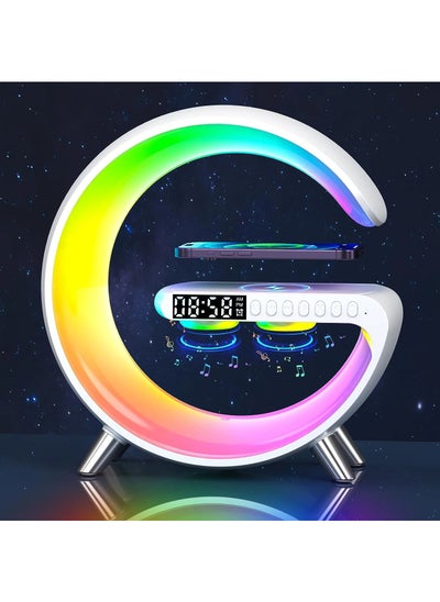 Buy Smart Bluetooth Speaker Wireless Charger Bedside Alarm Clock Nightlight in Saudi Arabia