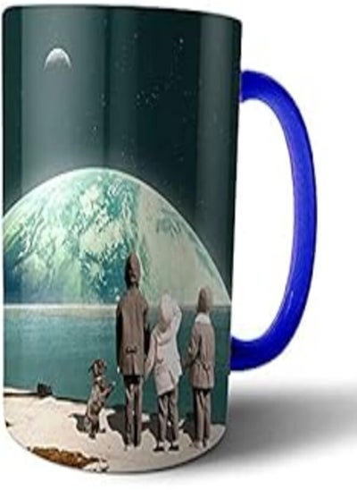 Buy Printed Multicolor Mug - Blue Handle, 24092021.0101 in Egypt