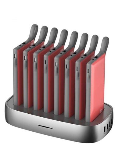 Buy 8 In 1 Multiple Power Bank Docking Station-Red in UAE