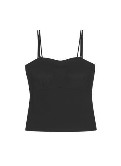 Buy Plus Size Solid Slim Fit Camisole black in UAE