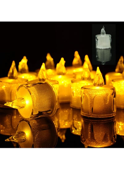 Buy LED Tea Lights, 12 Pcs Gold Flameless Battery Operated Votive Tealights Candle, Small Electric Fake Tea Candle Realistic for Wedding, Table, Festival Celebration (Warm White) in Saudi Arabia