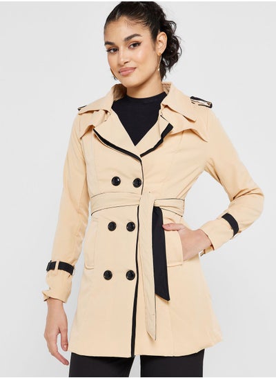 Buy Colorblock Trench Coat in Saudi Arabia