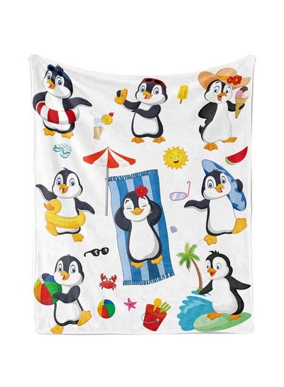 Buy Cute Penguin Blanket, Funny Antarctic Animal Print Blanket for Boys Girls, Soft Cozy Plush Flannel Fleece Blanket for Teens Kids, Fuzzy Summer Penguin Throw Blanket for Bed Sofa Couch, 50"x60" in UAE
