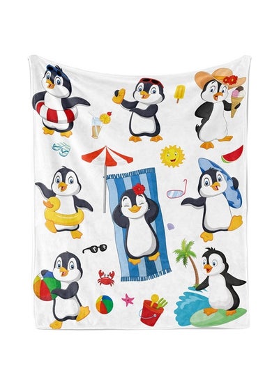 اشتري Cute Penguin Blanket, Funny Antarctic Animal Print Blanket for Boys Girls, Soft Cozy Plush Flannel Fleece Blanket for Teens Kids, Fuzzy Summer Penguin Throw Blanket for Bed Sofa Couch, 50"x60" في الامارات