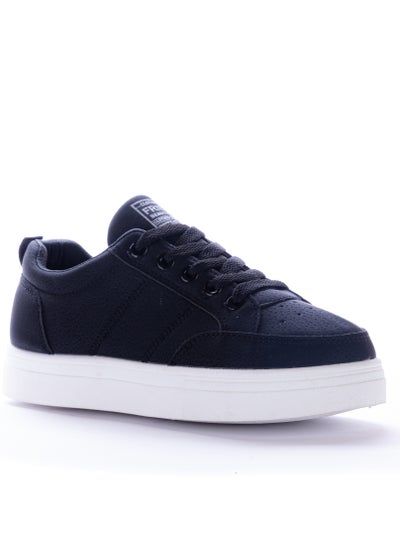 Buy Flat Suede Lace-up Sneakers - Black - KO-93 in Egypt
