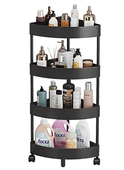 Buy 4 Layer Corner Racks Adapted To The Corners Simple Installation Hollow Design No Water Accumulation, Black in Saudi Arabia