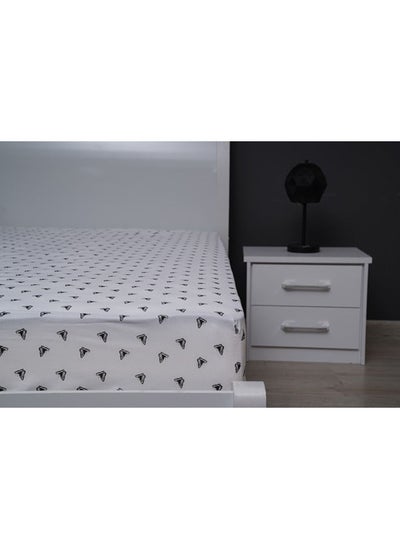 اشتري Monochrome Butterfly Fitted Sheet White/Grey 160x200+33 cm في الامارات