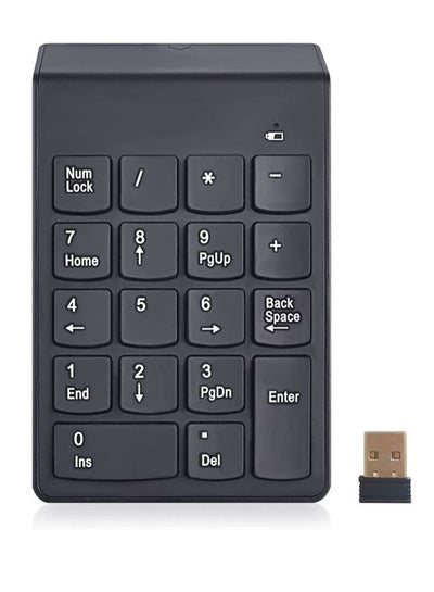 اشتري لوحة مفاتيح رقمية صغيرة 18 مفتاح لوحة مفاتيح رقمية 2.4G USB لوحة مفاتيح لاسلكية Numpad لأجهزة الكمبيوتر المحمول المتوافقة في الامارات