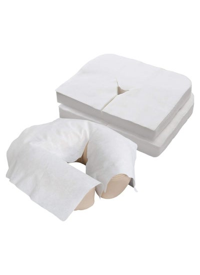 اشتري 100 Pieces of Disposable Face Cradle Covers Medical-Grade Ultra Soft Non-Sticking Massage Face Covers Headrest Covers for Massage Tables and Massage Chairs في السعودية