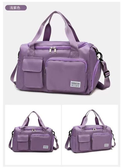 Buy Duffel bag for sports and travel, large handbag with shoe pocket, large size for the weekend, mauve in Egypt