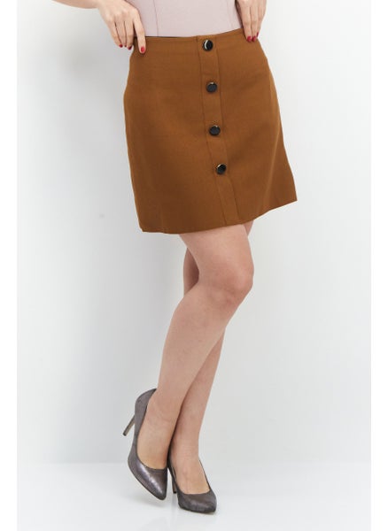 اشتري Women Textured Mini Skirt, Tan في الامارات