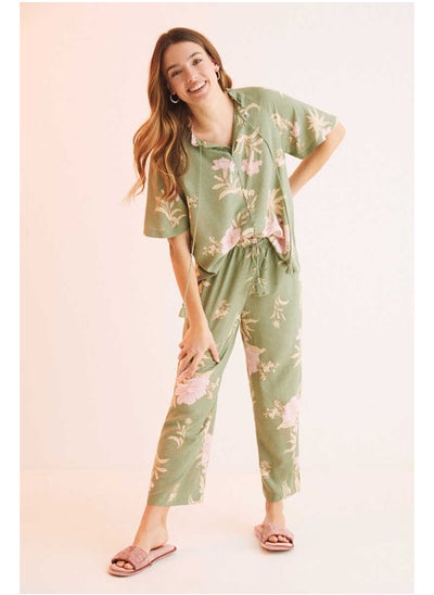 Buy Pajamas with flowers Capri pants in Egypt