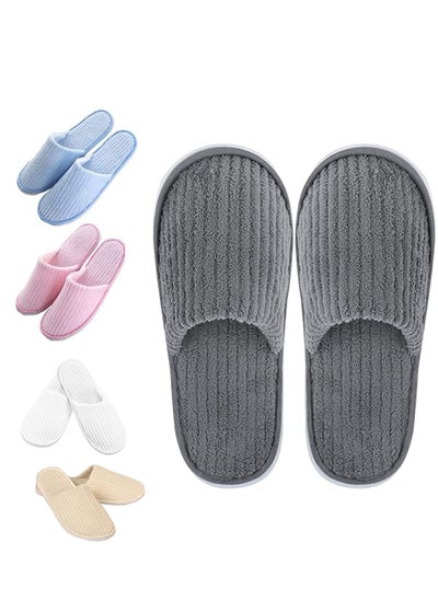 Buy SPA Slippers,5 Pairs Disposable Slippers Thick Soft Cotton Velvet Hotel Slippers in UAE