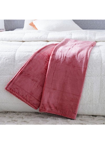 Buy Micro Flannel Blankets Single 150X220Cm Pink in UAE