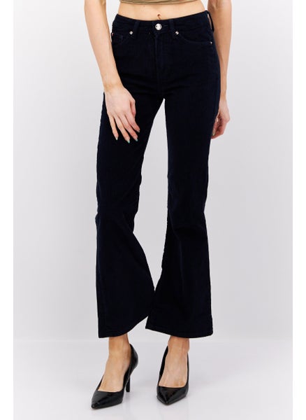 اشتري Women Regular Fit Corduroy Pants, Navy Blue في الامارات