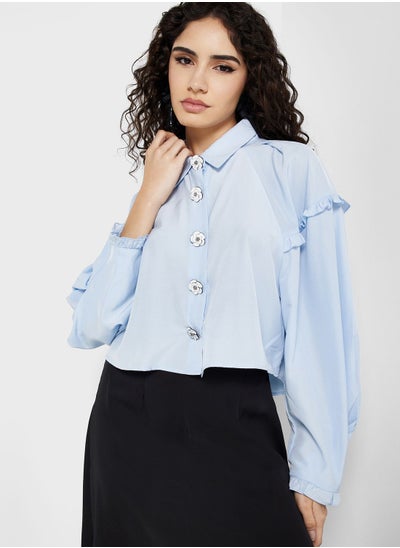 Buy Cap Sleeve Button Down Shirt in UAE