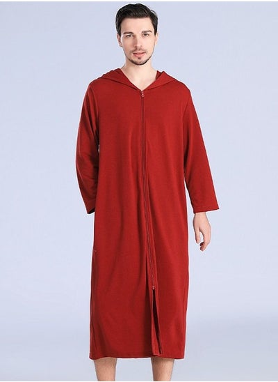 اشتري Long zip-up bathrobe with hood, perfect for vacations by the sea, and beach vacations في الامارات