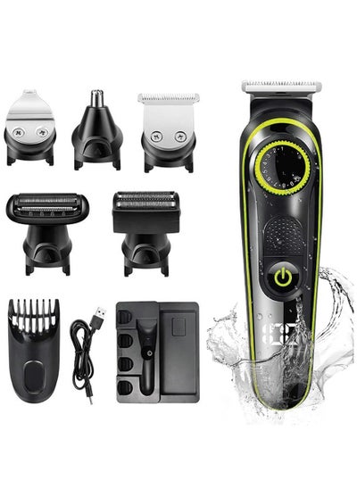 اشتري 5 in 1 Rechargeable USB Multi-function Shaver Trimmer Men's Beauty 5 Floating Nose Hair Trimmers Men's Facial Shaver Green Set Green في الامارات