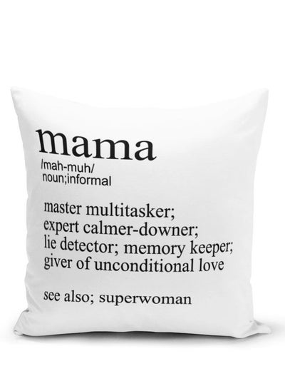 اشتري Throw Pillow Funny Mom Quote White Pillow Gift for Mom Funny Mother defination في الامارات