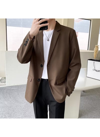 Buy Casual Blazer for Men High-End Versatile Trendy Mature JacketBrown Brown in UAE