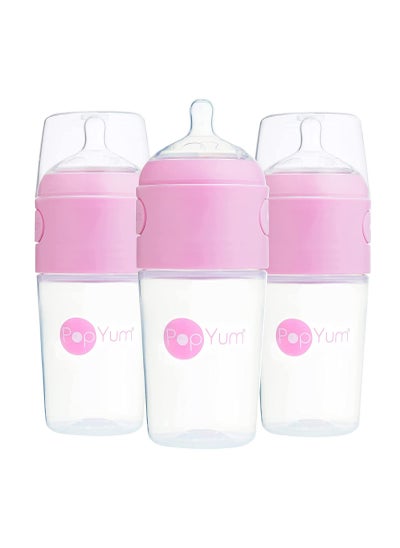 Buy Anti-Colic Formula Making, Mixing, Dispenser Baby Feeding Bottles, 3-Pack With 1 Nipples- 5 oz Pink in Saudi Arabia