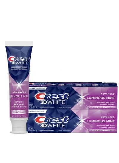 Buy Crest 3D White Toothpaste Advanced Luminous Mint 104g | Pack of 1 in UAE