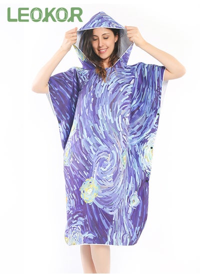 Buy Microfiber Beach Blanket Bath Swim Towel Wetsuit Poncho with Hood in Saudi Arabia