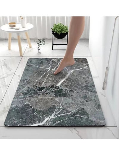 اشتري 1-Piece Bath Mat Super Absorbent Non-Slip Bathroom Rug Diatom Mud Marbling 60x40 cm في الامارات