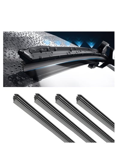 اشتري 4 Pieces Windshield Wiper Blades Refills DIY Adjustable Car Windscreen Wiper Rubber Strips Frameless Window Boneless Insert Silicone Strips Auto Universal Accessories for Most Vehicles (26 Inches) في السعودية