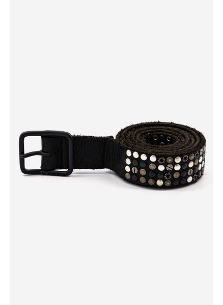 Buy Women Studded Belt, Black in Saudi Arabia