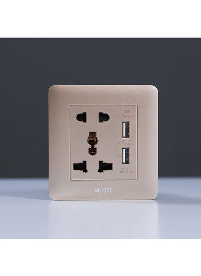 Buy Danube Home - Milano 2 Pin & 3 Pin Universal Socket With 2.1A Us in UAE