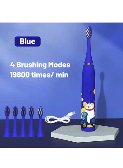 Buy Portable Kids Electric Toothbrush, Battery Powered Kids Toothbrush 6 Brush Heads, Built-in 2 Minute Timer, Soft Bristles, IPX7 Water Resistant in UAE