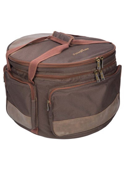 Buy Al-Qassim bag for trips, Camping bag, Coffee Brown, 46.5x46.5x31Cm in Saudi Arabia