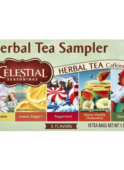 Buy Herbal Tea Sampler Caffeine Free 5 Flavors 18 Tea Bags 1.1 oz (31 g) in UAE