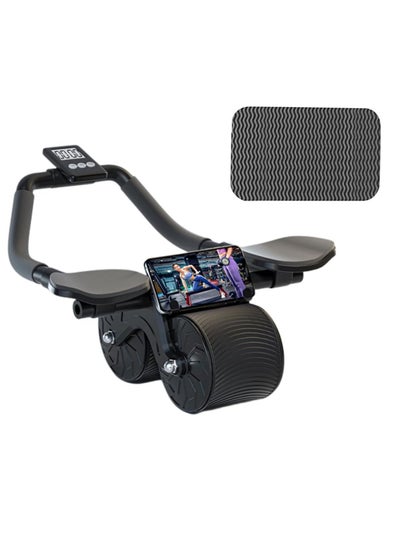 Buy Black Ab Roller Wheel  Ab Exercise Equipment Automatic rebound belly wheel with timer Ab Workout Machine For core strength exercises in Saudi Arabia