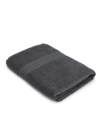 Buy Al Karam Solid Zero Twist Dobby Terry Bath Towel (Dark Gray) in Saudi Arabia