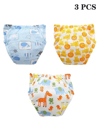 Buy 3-piece Potty Training Pants for Baby Toddler, 6 Layers Breathable Cotton Absorbent Trainer Underwear, Waterproof Reusable Diaper Pants, Washable Nappy Shorts, for Boys & Girls 9-14kg in Saudi Arabia