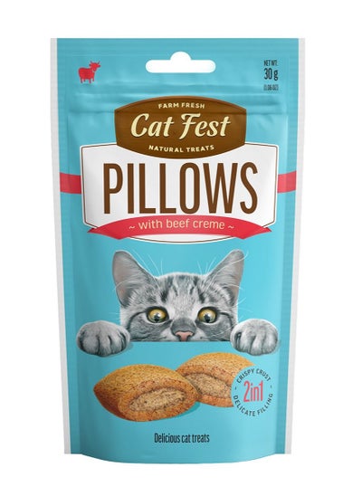 Buy Pillows with beef creme treats for cats 30g in UAE