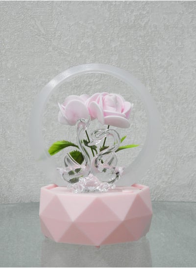 اشتري Elegant Goose LED Battery Operated Flower Gift Box For Wedding Anniversary Birthday Mothers Day and Any Special Occasions Pink في الامارات